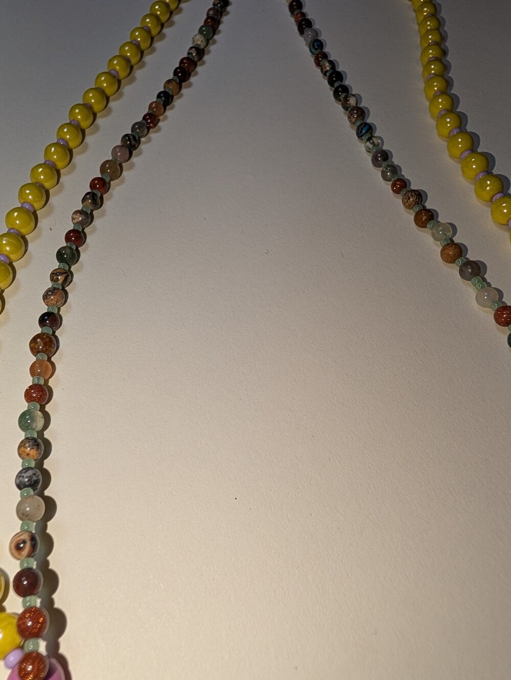 Natural Stone/Czech Glass Layered Statement Piece - Picture 4 of 7